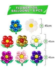 8 piezas con diseño de flor globo - Multicolor - Ver 3