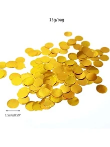 1 包 15 克圓形金色閃光五彩紙屑派對裝飾 - 金色 - 查看 3