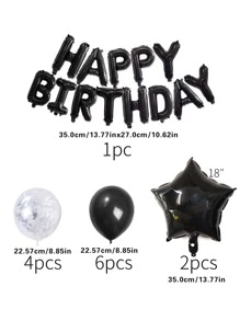 12 piezas Globo decorativo de fiesta de cumpleaños - Negro - Ver 3