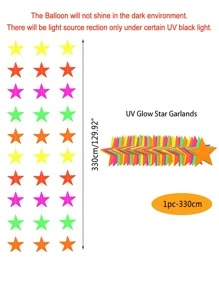 1入組星形紫外綫發光花環 - 彩色 - 查看 3