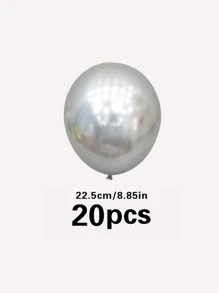 20 cái Bóng bay Trơn Cao su - Bạc - Xem 3