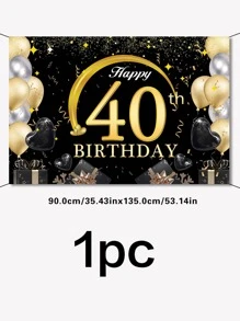 1入組40歲生日派對背景布 - 彩色 - 查看 3