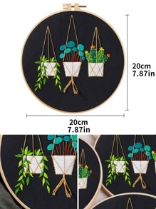 1set Plant Design Random Hand Embroidery - Multicolor - View 6