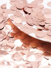 1pack Sequin Round Throwing Confetti, Modern Plastic Round Throwing Confetti For Party, Holiday - Rose Gold - View 2