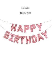 13 piezas Globo decorativo de cumpleaños - Oro rosa - Ver 3