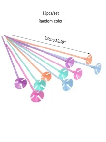 10入組乳膠氣球棒白色氣球支架帶杯子婚禮生日派對充氣裝飾用品配件 - 彩色 - 查看 3