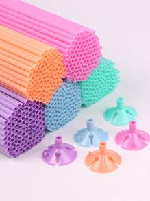 10入組乳膠氣球棒白色氣球支架帶杯子婚禮生日派對充氣裝飾用品配件 - 彩色 - 查看 4