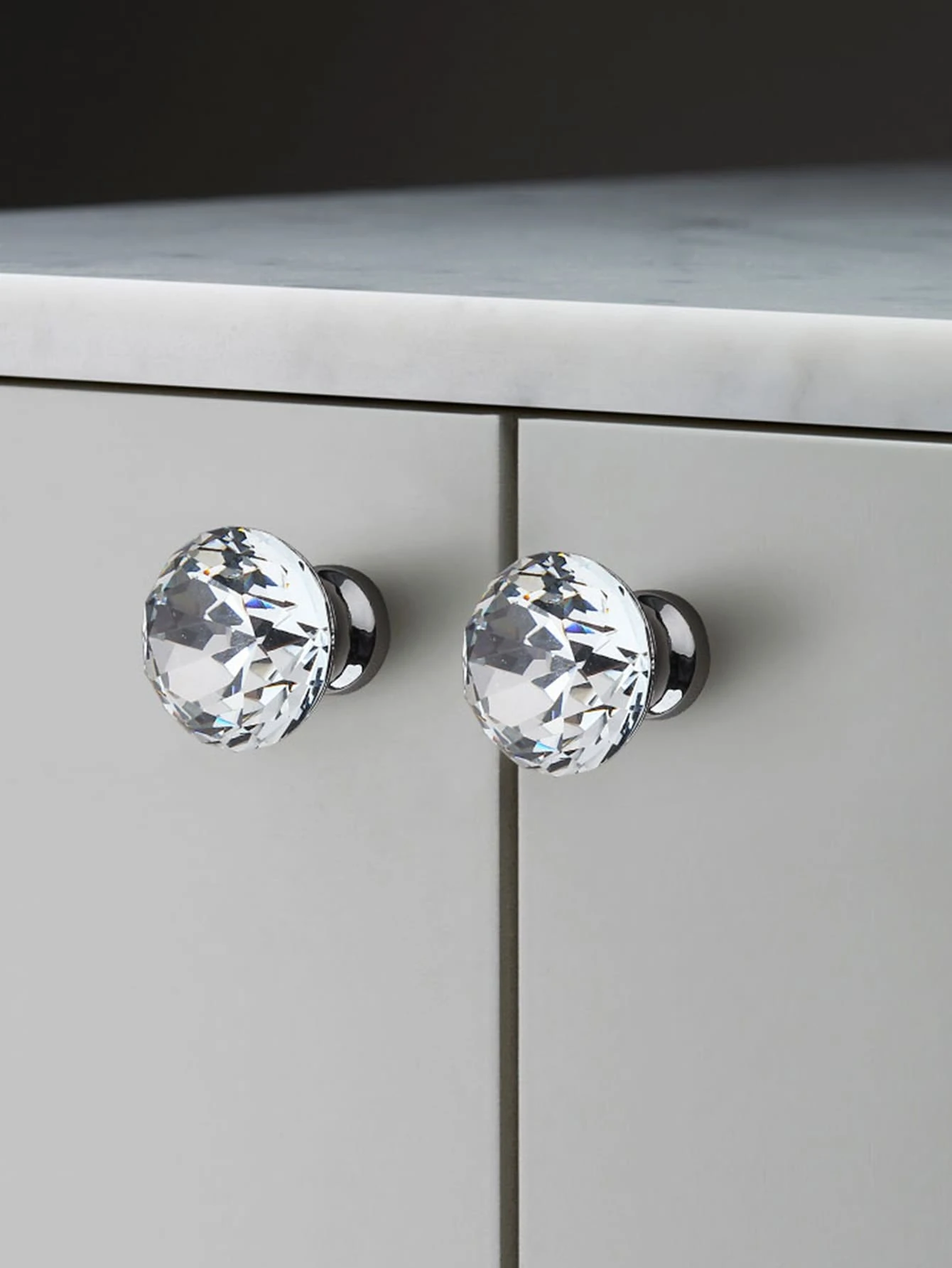 1入組水晶設計隨機抽屜旋鈕,極簡塑膠鑽石設計抽屜把手 - 彩色 - 查看 1