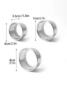 3pcs Stainless Steel Flower-shaped Dumpling Wrapper Tool - Silver - View 2