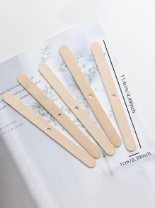 5入組木製11.4cm燭芯固定支架適用於蠟燭DIY - 米色 - 查看 2