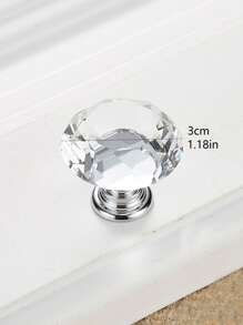 1入組水晶設計隨機抽屜旋鈕,極簡塑膠鑽石設計抽屜把手 - 彩色 - 查看 5
