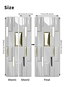 1pc Brick Pattern Waterproof Door Sticker Gifts Birthday Graduation - Multicolor - View 2