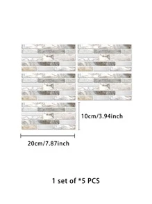 5pcs/set Brick Pattern Waterproof Kitchen Sticker, Modern PVC Waterproof Kitchen Wall Decal For Household - Multicolor - View 7