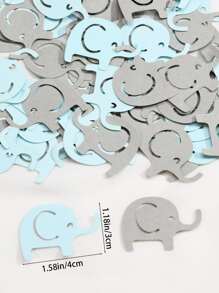 100入組/套卡通大象形狀鏤空細節紙巾紙屑適用於可愛裝飾用品 - 彩色 - 查看 5