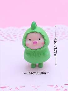 3 件卡通猪设计随机装饰工艺品最佳礼物 - 彩色 - 查看 2