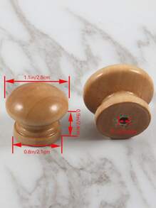 10入組蘑菇形狀抽屜把手 - 棕色 - 查看 2
