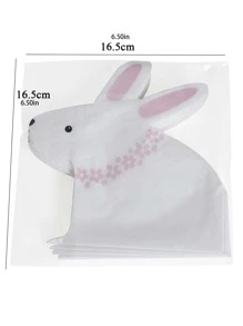 20pcs/set Paper Disposable Napkin, Cartoon Cute Rabbit Design Paper Dinner Napkin For Dining Table - White - View 5
