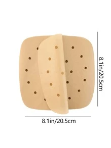 100 piezas Papel para hornear liso cuadrado - Caqui - Ver 2