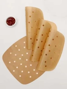 100 piezas Papel para hornear liso cuadrado - Caqui - Ver 5