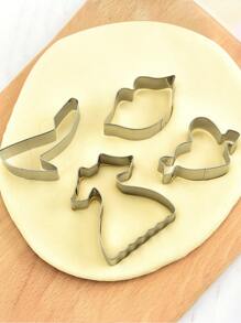 4入組不銹鋼餅乾模具 - 銀色 - 查看 4