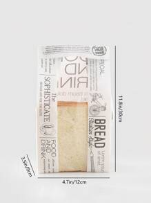 Túi bao bì bánh mì đồ họa 10 cái - trắng - Xem 2