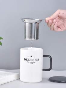 1 pieza filtro de té de acero inoxidable - Plateado - Ver 1