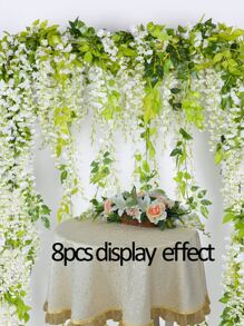 Nejlue Artificial Flowers/Plants1111 Home & Living 1 dây leo hoa tử đằng nhân tạo giả treo giả màu xanh lá cây tử đằng nền mây giả cho trang trí nhà cửa, lớp học, văn phòng, trang trí mùa thu, phòng, bàn làm việc, trang trí sân vườn, phòng trang trí xe cưới, trang trí vòm cửa sổ, nhà, phòng ăn, phòng ngủ, cầu thang hiên trước có mái che, vật liệu trang trí tiệc sinh nhật, ban công, giá đỡ xích đu, trung tâm mua sắm, lò sưởi, cửa ra vào, quà tặng lễ hội giáng sinh năm mới và năm mới đồ trang trí mùa đông - Nhiều màu - Xem 7