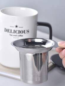 1 pieza filtro de té de acero inoxidable - Plateado - Ver 3