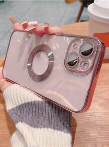 Apple Clear Phone Case Compatible With IPhone 15/15Pro/15Plus/15Promax - Pink - View 3