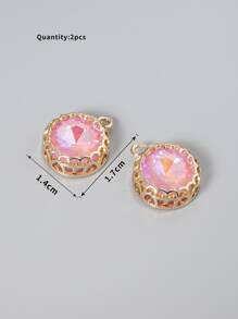 2 piezas/set Colgante DIY cristal redondo - Multicolor - Ver 3