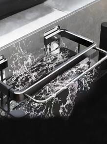 1 pieza Estante de almacenaje aleación de aluminio fregadero almacenamiento sin perforación para cocina - Negro - Ver 3