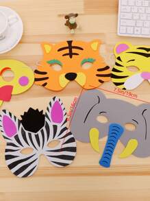 chiếc Phụ kiện hóa trang bằng vải không dệt có thể tái sử dụng, Mặt nạ họa tiết hoạt hình sáng tạo cho bữa tiệc sinh nhật - Nhiều màu - Xem 2