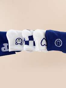 5雙愛心和字母圖案短襪 - 彩色 - 查看 3