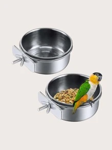 1pc Stainless Steel Bird Feeder - Silver - View 1