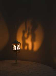 1pc Iron Candle Holder, Creative Lantern Design Candle Stand For Party - White - View 1