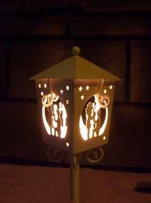 1pc Iron Candle Holder, Creative Lantern Design Candle Stand For Party - White - View 3