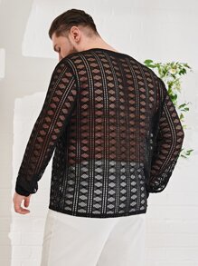 Manfinity VCAY Áo thun & Áo lót Nam cắt màu trơn Giải trí - màu đen - Xem 5