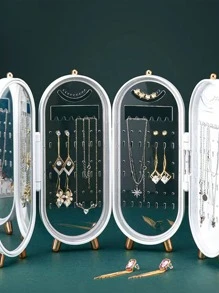 1PC ABS Có Thể Gập Lại Đồ Trang Sức Giá Đựng Đồ Trang Sức Trắng Tối Giản Tháp Đứng Cho Gia Đình - trắng - Xem 2