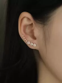 2入組水鑽裝飾耳環 - 玫瑰金 - 查看 1