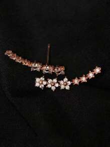 2入組水鑽裝飾耳環 - 玫瑰金 - 查看 2