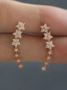 2入組水鑽裝飾耳環 - 玫瑰金 - 查看 6