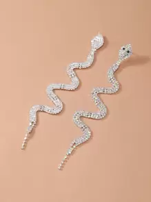 1 par de aretes largos con forma de serpiente - Multicolor - Ver 2