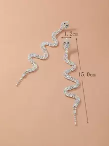 1 par de aretes largos con forma de serpiente - Multicolor - Ver 3