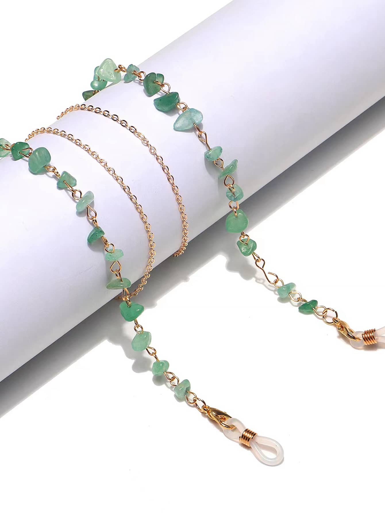 Stone Decor Glasses Chain - Gold - View 1