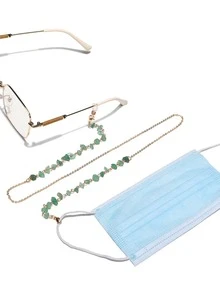 Stone Decor Glasses Chain - Gold - View 4