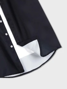 ROMWE MEN Goth Nam In Đầu lâu Áo sơ mi Without Tee - màu đen - Xem 4