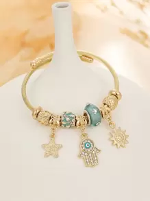 1 pieza Pulsera con colgante de ojo de demonio de acero inoxidable con rhinestones - Multicolor - Ver 3