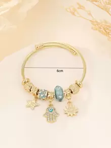 1 pieza Pulsera con colgante de ojo de demonio de acero inoxidable con rhinestones - Multicolor - Ver 4
