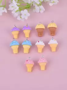 10 cái / bộ Mặt dây chuyền DIY làm kem bằng nhựa - Nhiều màu - Xem 1