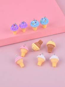 10 cái / bộ Mặt dây chuyền DIY làm kem bằng nhựa - Nhiều màu - Xem 2